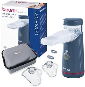 Beurer IH 49 Inhalator, tragbares Inhalationsgerät für Kinder und Erwachsene, bei Erkältung, Asthma und anderen Atemwegserkrankungen, wiederaufladbarer Akku, besonders leise, mit Aufbewahrungstasche