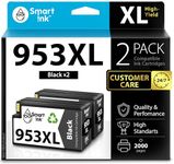 Smart Ink Compatible Ink Cartridge Replacement for HP 953XL 953 XL 2 Multipack (2 Black XL) with Advanced Chip Technology to use with HP Officejet pro 7720 7730 7740 8710 8715 8720 8725 Printer