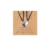 Couple Necklace Matching Heart Necklaces for Couples Distance Relationship Necklace for Boyfriend Girlfriend Birthday Gifts for Him Her Couple Gifts Valentines Gifts (Silver Black)…