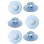 VATSHVI Silicone Sink Strainer All-Purpose Silicone Drain Filter for Laundry, Kitchen and Bathroom, Bath Tub, Drain Cover Hair Trap, Silicone Leak-Proof Cover (Blue) Set of 6