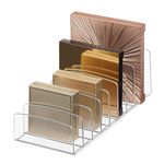 iDesign Clarity Vertical Plastic Palette Organizer for Storage of Cosmetics, Makeup, and Accessories on Vanity, Countertop, or Cabinet, 9.25" x 3.86" x 3.20", Clear