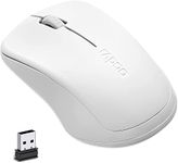 RAPOO 2.4G Silent Wireless Mouse - 1680 Wireless Computer Mouse Quiet Wireless Mouse Portable USB Receiver, Long Range and Battery Life, Suitable for Desktop Computers Laptops - White