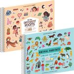 Animal Habitats Sticker + Coloring Book (500+ Stickers & 12 Scenes) + All the Different Rooms Sticker + Coloring Book (500+ Stickers & 12 Scenes) by Cupkin Fun Sticker Books for Kids 2-4 - Great for O