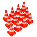 Bramble Traffic Cones - 24 Pack, 9 Inch (23cm), Orange & White - Multi-Sport Training Marker Cones for Football, PE, Hockey, Agility Training