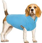 FUAMEY Dog Fleece Vest,Warm Sweatshirt Puppy Stretchy Sweater Pullover Dog Turtleneck Coat Dog Winter Jacket with Leash Hole, Dachshund Sweaters Yorkie Clothes for Small Medium Large Dogs Blue XXL
