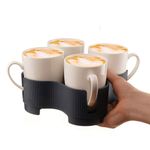 Muldale Mug Carrier 4 Cup - UK Made Sturdy Caravan Motorhome Cup Caddy, Recyclable Spill Proof Travel Tray - Lightweight Easy Carry Drinks Holder