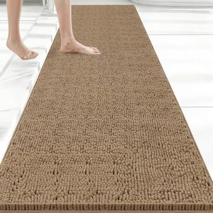 Bcoimo 70"×24" Absorbent Bath Mat, Non-Slip with Backing Chenille Bath Rug and Machine Washable Bathroom Mat Quick-Dry Design. Ideal for Bathroom and Tub Areas