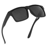 TOROE Eyewear Matte Black RANGE XL Frame Sunglasses Light Weight TR90 Frame, Polarized Polycarbonate Lens, Matte Black | Black Emblem, X-Large