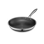 HexClad Hybrid Nonstick Frying Pan, 26 cm, Stay-Cool Handle, Dishwasher and Oven-Safe, Induction Ready, Compatible with All Cooktops