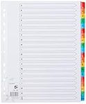 5 Star Maxi Index Extra-wide 230 micron Card with Coloured Mylar Tabs A-Z A4 White