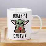 LOZACHE Baby Yoda Gifts for Dad, Best Dad Ever Coffee Mug for New Dad To Be Men Fathers' Day Gift Birthday Present from Daughter Son Wife (Yoda Dad)