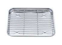 TeamFar Toaster Oven Pan Tray with Cooling Rack, Stainless Steel Toaster Ovenware broiler Pan, Compact 8''x10''x1'', Healthy & Non Toxic, Rust Free & Easy Clean - Dishwasher Safe