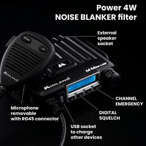 Midland M-MINI USB CB Radio – Compact Mobile Two-Way Radio