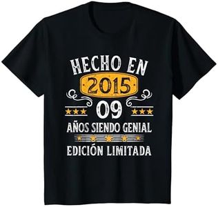 Niños 9 Años Cumpleaños Regalo Niño Hecho En 2015 Niño 2015 Camiseta