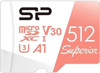 Silicon Power 512GB microSDXC UHS-I Micro SD Card with Adapter, Up to 100MB/s Read & 80MB/s Write, C10 U3 V30 A1 4K UHD Video, High Speed microSD Memory Card, Superior A1 Series