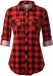 DJT Womens Soft Stretchy Knit Plaid