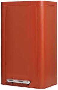 Caraway 45L Rectangular Step Trash Can - 13 Gallon Stainless Steel Trash Can with Quiet Close Lid and Fingerprint-Resistant Finish - Clay
