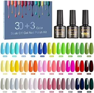 SHOWNAIL Esmalte Semipermanente, 33Pcs Pintauñas Semipermanentes Kit Gel UV LED, 30 Colores Esmalte de Uñas Vibrante con Base, Capa Superior Brillante y Mate Kit Uñas de Pintauñas, 8ML
