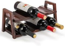 Peohud Acacia Wood Countertop Wine Rack, 8 Bottles Wooden Wine Holder Stand, 2 Tier Free Standing Wine Storage Display Shelf for Home Kitchen Bar Table Top Cabinet Pantry Wine Cellar Basement