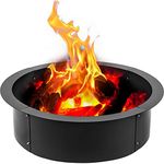 VBENLEM Fire Pit Ring 42-Inch Outer/36-Inch Inner Diameter, 10inch Height Fire Pit Insert 2.5mm Thick Heavy Duty Solid Steel, Liner DIY Campfire Ring above or In-Ground for Outdoor