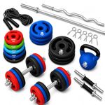 Kakss Professional Gym Training Home Gym Set With Exclusive Neoprene Coated Weight Plates Home Gym Combo (70 KG)