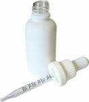 30ml Glass Dropper Bottles w/Measurements & Tamper Proof Lid | Matte White Bottle & White Cap | Concentrate, Medicine, Makeup, Supplement or Oil Containers | 120pc