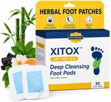 Simple Promise Xitox Foot Pads, Herbal Foot Patches for Nighttime Routine, Rejuvenates Your Body for Restful Sleep, Contains Bamboo Vinegar & Tourmaline, Easy Adhesive Application, 30 Count
