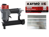 Kaymo Pneumatic Brad Nailer ECO-PB18G32 With Kaymo BR18G20 18 Gauge Brad Nails F-20mm, Galvanized Finish Nails, (5000 Pieces)