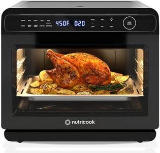 Nutricook Steami 11-in-1 Convection Air Fryer, 25QT Countertop Oven for Baking, Roast, Steam, Dehydrate, Pizza - Convection Oven with Accessories for Healthy Cooking Stainless Steel