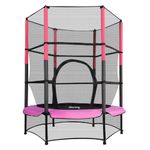 GALACTICA NEW Mini Trampoline | 4.5FT 55" with Safety Net Enclosure | Indoor Outdoor Children’s Activity Junior Trampoline - Pink