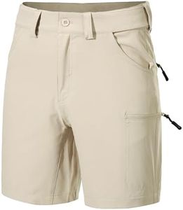 FitsT4 Sports Men’s Cargo Hiking Shorts 7 Inch Stretch Water Resistant Quick Dry Lightweight Outdoor Tactical Shorts Kahki Size 3XL