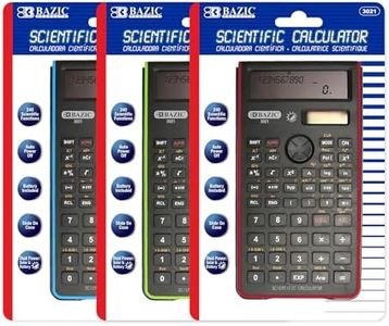 BAZIC Products Scientific Calculator 240 Function, Dual Hybrid Battery and Solar, Slide-On Case, Engineering Calculators LCD Display, for Professional, 12-Pack
