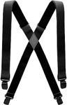 Arcade Mens Jessup Suspenders: 4 Point Heavy Duty Elastic Webbing Durable Metal Clips, Midnighter Black
