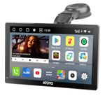 ATOTO P9 9Inch QLED Portable Car Stereo, 2+32GB Wireless CarPlay & Android Auto, Wi-Fi Hotspot, USB, Dual Bluetooth, GPS Tracking, HDMI Input, 4 Audio Outputs, SWC and Auto-Dimming, P909SD