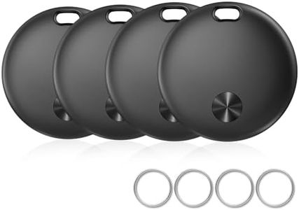 Air Tracker Tags- 4 Pack, New Bluetooth Tracker Works with Apple Find My APP (iOS Only), 92 dB Sound, Replaceable Battery, Smart Tag Keys Finder and Item Locator for Keys, Bags, Luggage, Wallet, etc