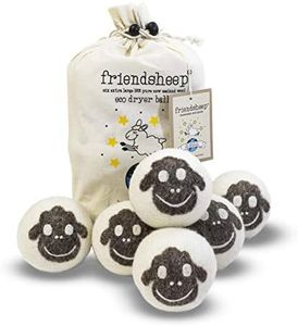 Friendsheep Organic Eco Wool Dryer Balls - 6 Pack - 100% Handmade, Fair Trade, Organic, No Lint - Premium Quality