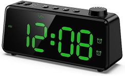 ANJANK Digital FM Radio Alarm Clock for Bedroom, 6.5'' Large Display for Seniors kids, 0-100% Dimmable Brightness, Weekday/Weekend Dual Alarm, Small Nightstand Clock with USB Charging Port