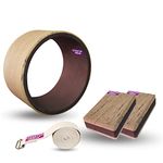 Streetup India® Yoga Wheel With Blocks and Strap for Men and Woman| With High Density Strong Foam Sweat Resistant & Eco-Friendly Brown