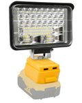 Cordless 20V Max LED Work Light for Dewalt 20v Battery, 54W 5400LM Flashlight, LED Flood Light, Battery Light with Dual USB Charging Port LED Light for Outdoors and Job Site Lighting (Tool only)