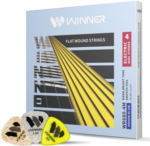 W WINNER 4-String Electric Bass – Nickel Alloy Flatwound Jazz Set