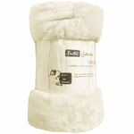 Laura Secret Fleece Faux Fur Roll Mink THROW Throws/Bed Blanket Beautiful Colours (Double, White Smoke)