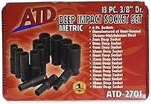 Advanced Tool Design Model ATD-2701 13 Piece 3/8" Drive 6 Point Deep Metric Impact Socket Set