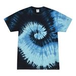 Colortone Spider Tie Dye T-Shirts for Women and Men, Blue Ocean, Medium