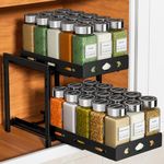 MAYZOLOP Pull Out Spice Rack, 2-Tier Slide Out Drawer with Adjustable Height, Spice Rack for Inside Kitchen Cupboard, Pull Out Cabinet Organizer, 7.6in W x 10.8in L x 9.1in H