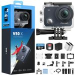 AKASO V50 X Action Camera with 64GB microSDXC Memory Card - Native 4K Wifi Underwater 40M EIS Anti-Shake Cam with Touch Screen, Remote Control, Waterproof Case and Mounting Accessories Kit