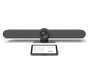 Logitech Rally Bar All-in-One Conference Camera with TAP Touch Controller + CAT5e Kit – 4K UHD PTZ Camera, 15x Zoom, Stereo Speakers, 6 Microphones, 10.1” Display, Oleophobic, Graphite (Renewed)