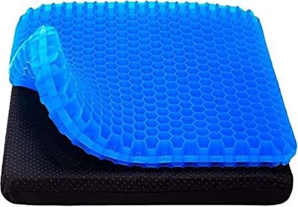 Gel Seat Cushion, Cooling seat Cushion Thick Big Breathable Honeycomb Design Absorbs Pressure Points Seat Cushion with Non-Slip Cover Gel Cushion for Home Office Chair Car Wheelchair Truck