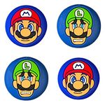 Super Mario Brothers Mario Luigi Face Thumb Grips - Pack of 4 - For Nintendo Switch Joy-Con Switch Lite - Rubber Silicone Protective Covers