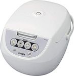 Tiger JBV-A18U-W 10 Cup (Uncooked) Micom Rice Cooker with Food Steamer & Slow Cooker, White