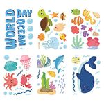 TAIZER Non Slip Bathtub Stickers Adhesive Bath Stickers Bathtub Kids Non Slip Stickers Cartoon Adhesive Kids Anti Slip Decal Sea Creature Decorations Stickers Bath Decals Adhesive Appliques
